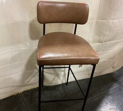 Open Box: Maison Leather Bar Stool (30") - Signature Maple, Antique Bronze Leg