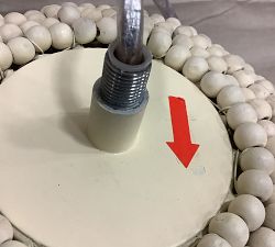 Open Box: Montauk Wood Bead Bell Pendant (11"Dia) - White Wash