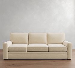 Open Box: Pearce Square Arm Grand Sofa (102"), 3X3, Down Blend - Performance Boucle Oatmeal, Espresso