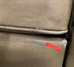Open Box: Tyler Square Arm Leather Manual Tall Recliner with Nailheads (41") - Legacy Taupe, Espresso
