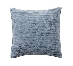Open Box: Washed Velvet Sham, Euro - Shadow Blue