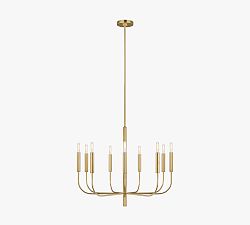 Open Box: Lilliana 9 Light Chandelier (30"Diam.) - Burnished Brass