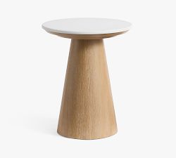Ansel Round Quartz Side Table (18")