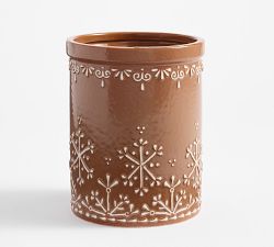 Gingerbread Stoneware Utensil Holder