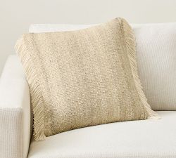 Textured Fringe Pillow Cover