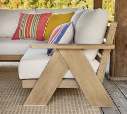 Modern Farmhouse 2-Piece Sofa Outdoor Sectional Set (133")