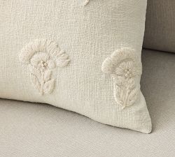 Rowan Floral Embroidered Pillow Cover