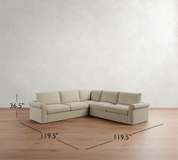 Westwood Roll Arm 3-Piece L-Shaped Sectional (124")