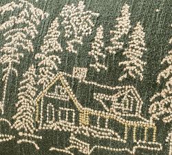Holiday Lights Embroidered Lumbar Pillow Cover
