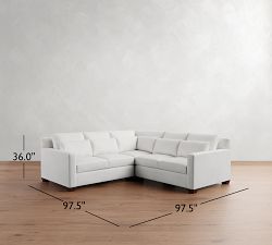 York Square Arm Deep Seat 3-Piece L-Shaped Sectional (98")