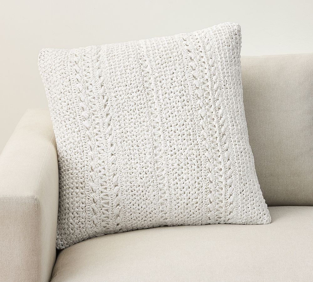 Braided Raffia Pillow Cover | Pottery Barn
