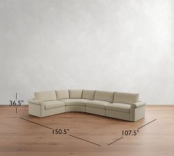 Westwood Roll Arm 4-Piece Curved Wedge Sectional (153")
