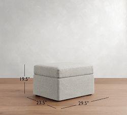 Cameron Modern Square Arm Slipcovered Storage Ottoman
