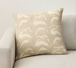Embroidered Bird of Paradise Pillow Cover