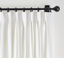 Open Box: Emery Linen Pinch Pleat Light Filtering Curtain, 50"W x 96"L - White