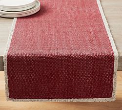 Open Box: Mason Cotton Fringe Table Runner (18"W x 108"L) - Red
