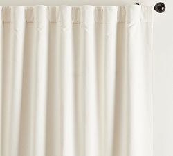 Open Box: Velvet Twill Blackout Curtain, 50" W x 84" L - Ivory