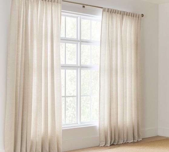 Custom Belgian Flax Linen Curtain - Flax by Pottery Barn
