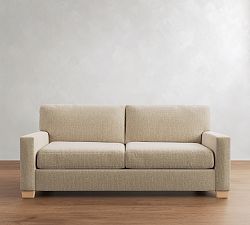 Open Box: Buchanan Modern Square Arm Sofa (84"), 2X2 - Performance Heathered Basketweave Oatmeal