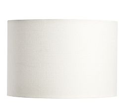 Open Box: Gallery Linen Straight-Sided Drum Lamp Shade, Extra Large (19" Diam) - White