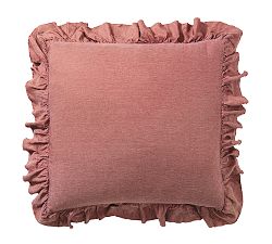 Open Box: Belgian Flax Linen Fringe Ruffle Sham, Euro Set of 2 - Rosewood