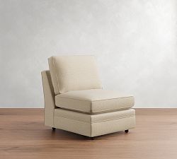 Open Box: Pearce Square Arm Armless Chair For Recliner - Performance Boucle Oatmeal