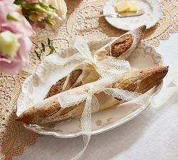 LoveShackFancy Neutral Floral Porcelain Serving Platter