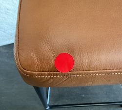 Open Box: Maison Leather Counter Stool (24") - Statesville Caramel, Antique Bronze Legs