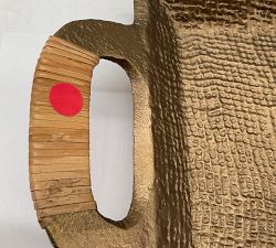 Open Box: Textured Rustic Tray, Small (16.5"L) - Gold