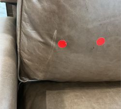 Open Box: Tyler Square Arm Leather Recliner without Nailheads, Tall (41") - Gravel Chocolate, Espresso