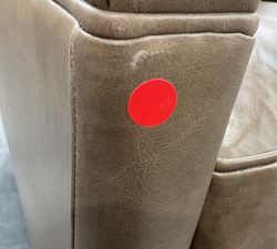Open Box: Tyler Square Arm Leather Recliner without Nailheads, Tall (41") - Gravel Chocolate, Espresso
