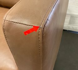 Open Box: Ayden Barrel Leather Swivel Armchair (32") - Churchfield Camel