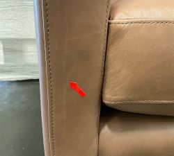 Open Box: Ayden Barrel Leather Swivel Armchair (32") - Churchfield Camel