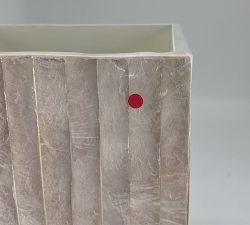Open Box: Capiz Bath Wastebasket - White