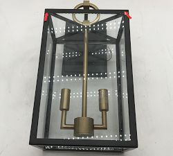 Open Box: Manor Outdoor Glass &amp; Iron Sconce (19") - Bronze &amp; Tumbled Brass