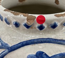 Open Box: Montrose Terracotta Vase, Medium (10"H) - Blue &amp; White
