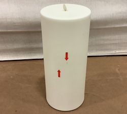 Open Box: Premium Flickering Flameless Outdoor Wax Pillar Candle (6"Diam x 14"H) - Ivory