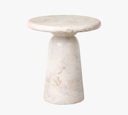 Caulder Natural Veined Concrete Outdoor Side Table (18")
