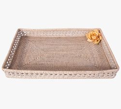 Tava Braided Rattan Rectangular Tray