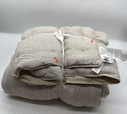 Open Box: European Flax Linen Tufted Waffle Comforter, King/Cal. King - Flax