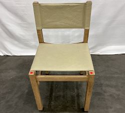 Open Box: Fenton Woven Leather Dining Chair - Legacy Taupe, Gray Wash