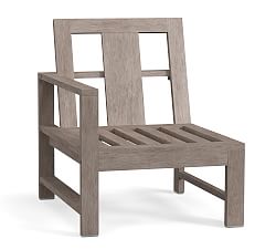 Open Box: Indio Wood Outdoor Left Arm Chair Frame Only - Weathered Gray