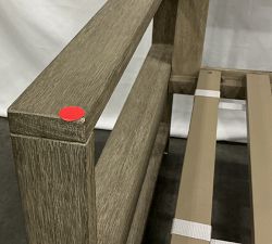 Open Box: Indio Wood Outdoor Left Arm Chair Frame Only - Weathered Gray