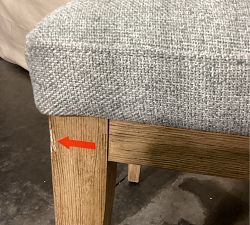 Open Box: Layton Upholstered Dining Chair - Performance Heathered Basketweave Chambray, Seadrift Legs