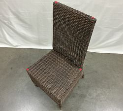 Open Box: Torrey Wicker Outdoor Dining Side Chair with Cushion - High Performance Canvas Natural, Espresso