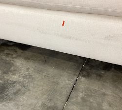 Open Box: York Slope Arm Deep Seat Grand Sofa with Bench Seat (95") - Performance Textured Chenille White, Espresso Legs