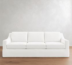 Open Box: York Slope Arm Grand Sofa Slipcover (94.5") - Twill White