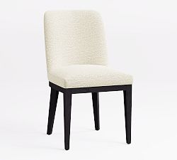 Open Box: Layton Side Dining Chair - Performance Micro Boucle Ivory, Black