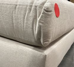 Open Box: Big Sur Square Arm Left Wide Chaise - Performance Rustic Linen Parchment, Espresso