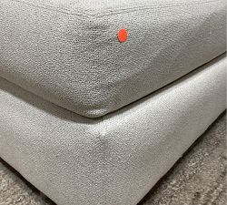 Open Box: Carmel Slim Square Arm Left Loveseat with Bench Cushion - Performance Boucle Oatmeal, Espresso